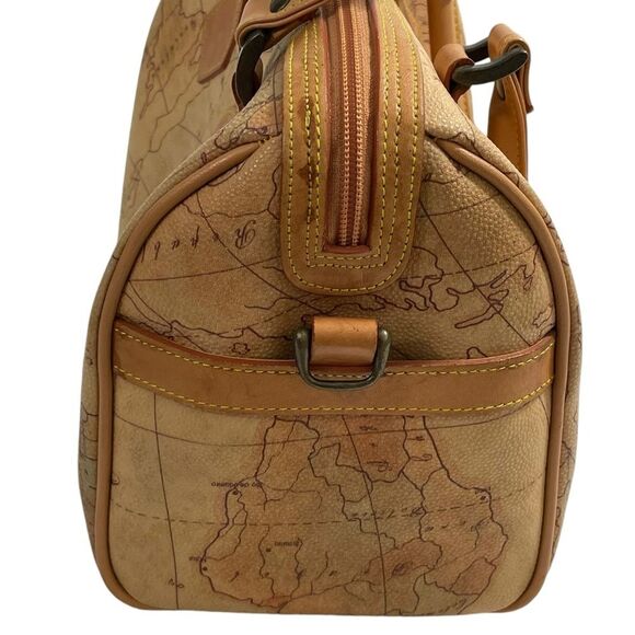 Vintage Allen Edward Map Barrel Handbag - Picture 3 of 14